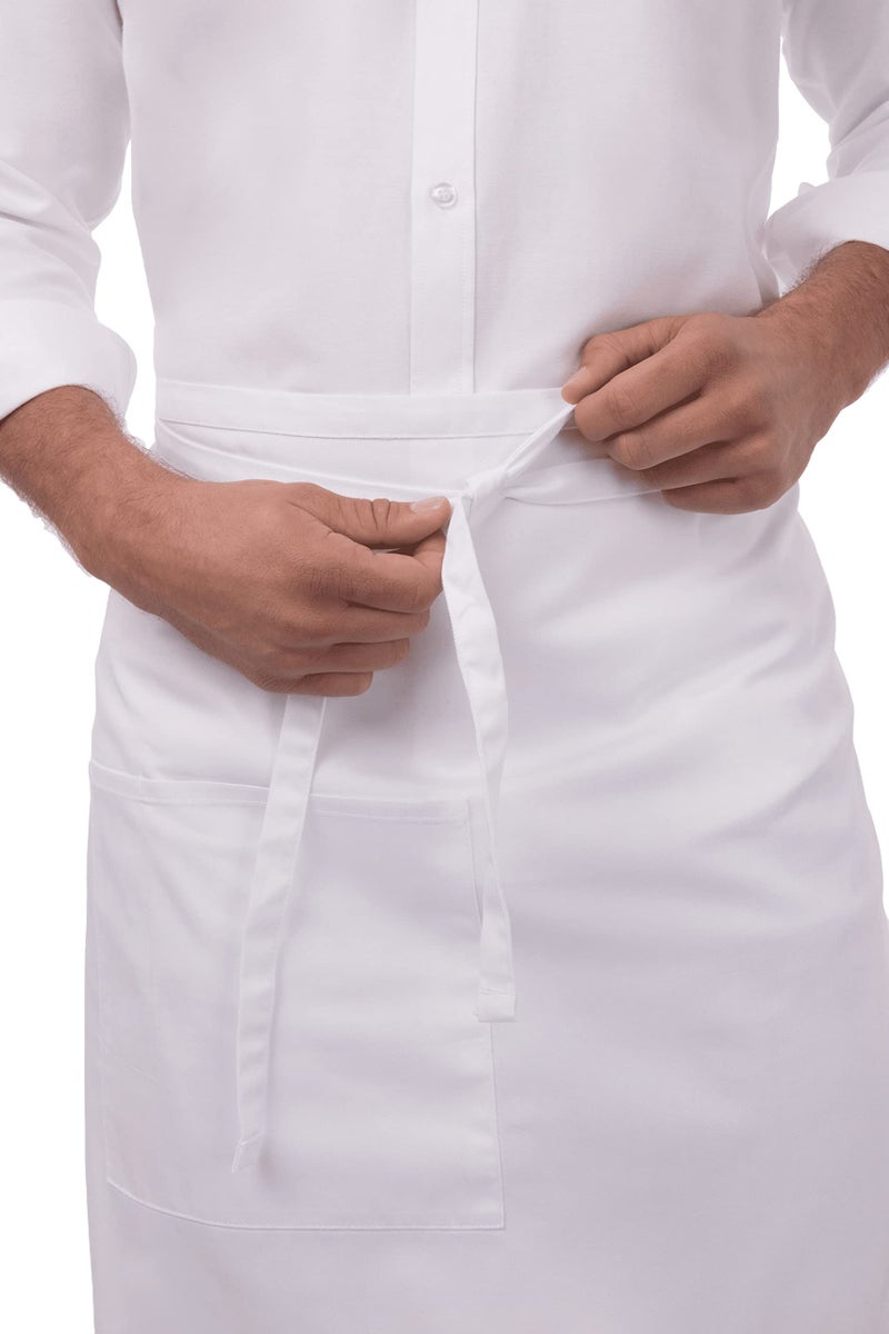 Chef Works Unisex Bistro Chef Apron, White, One Size - Image 4